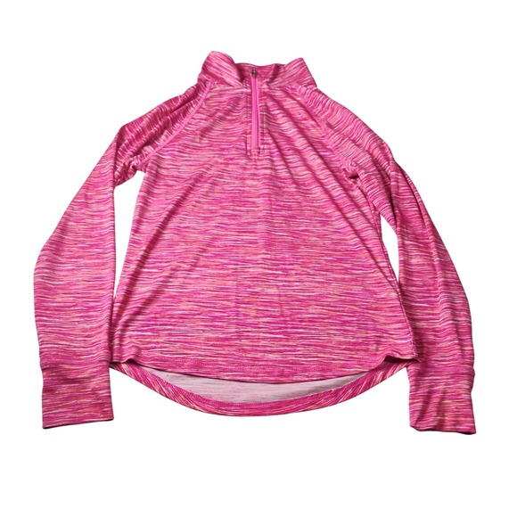 Mambo Australia Other - Mambo Australia Girls Pink Striped 1/4 Zip‎ Long Sleeve Athletic Top Size 14